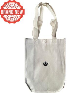 Lululemon New White Shopping Lunch Gym Tote Bag Yoga Dance Tennis Golf Gym